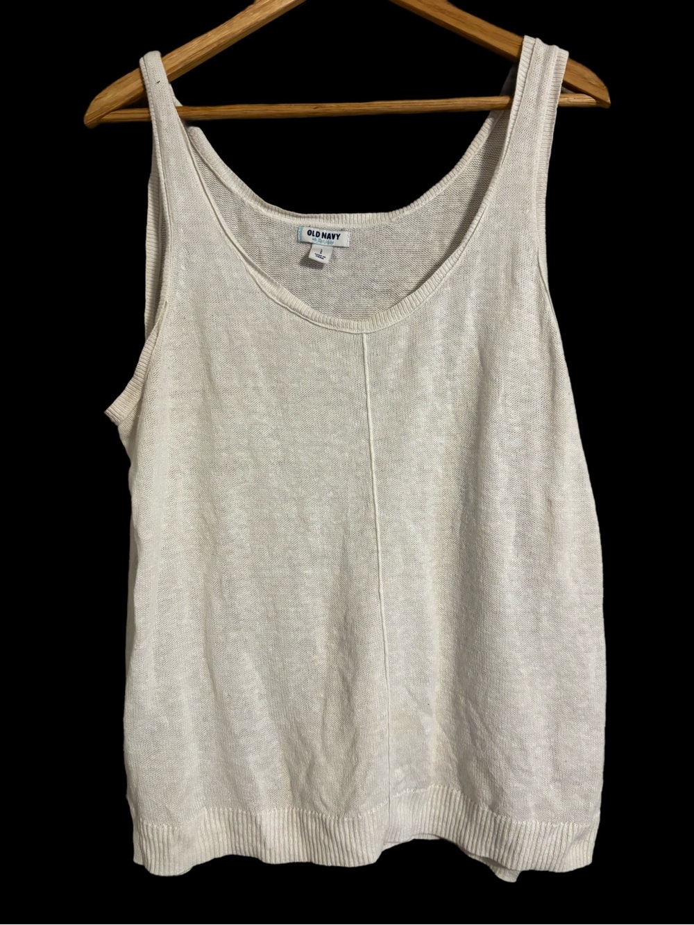 Old Navy Cream Tank Top - Lightweight Women's Knit Shell Size L